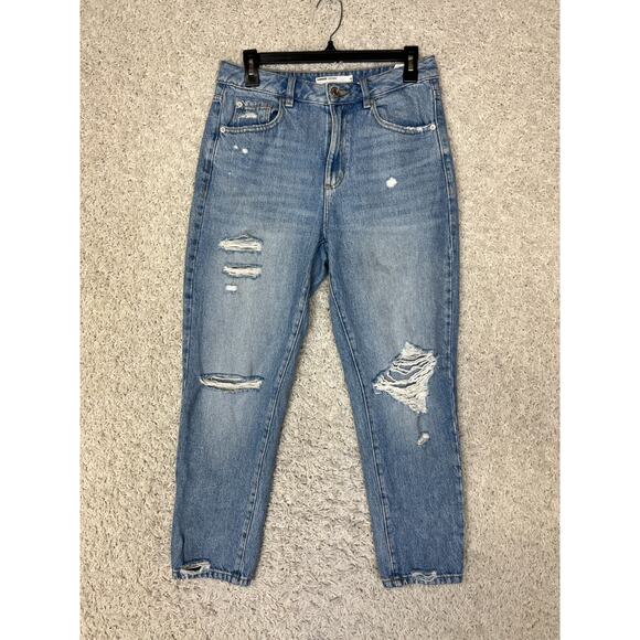 Garage Denim Mom Jeans Womens Size 7 Blue High Rise Distressed Med Wash Casual - Picture 1 of 10